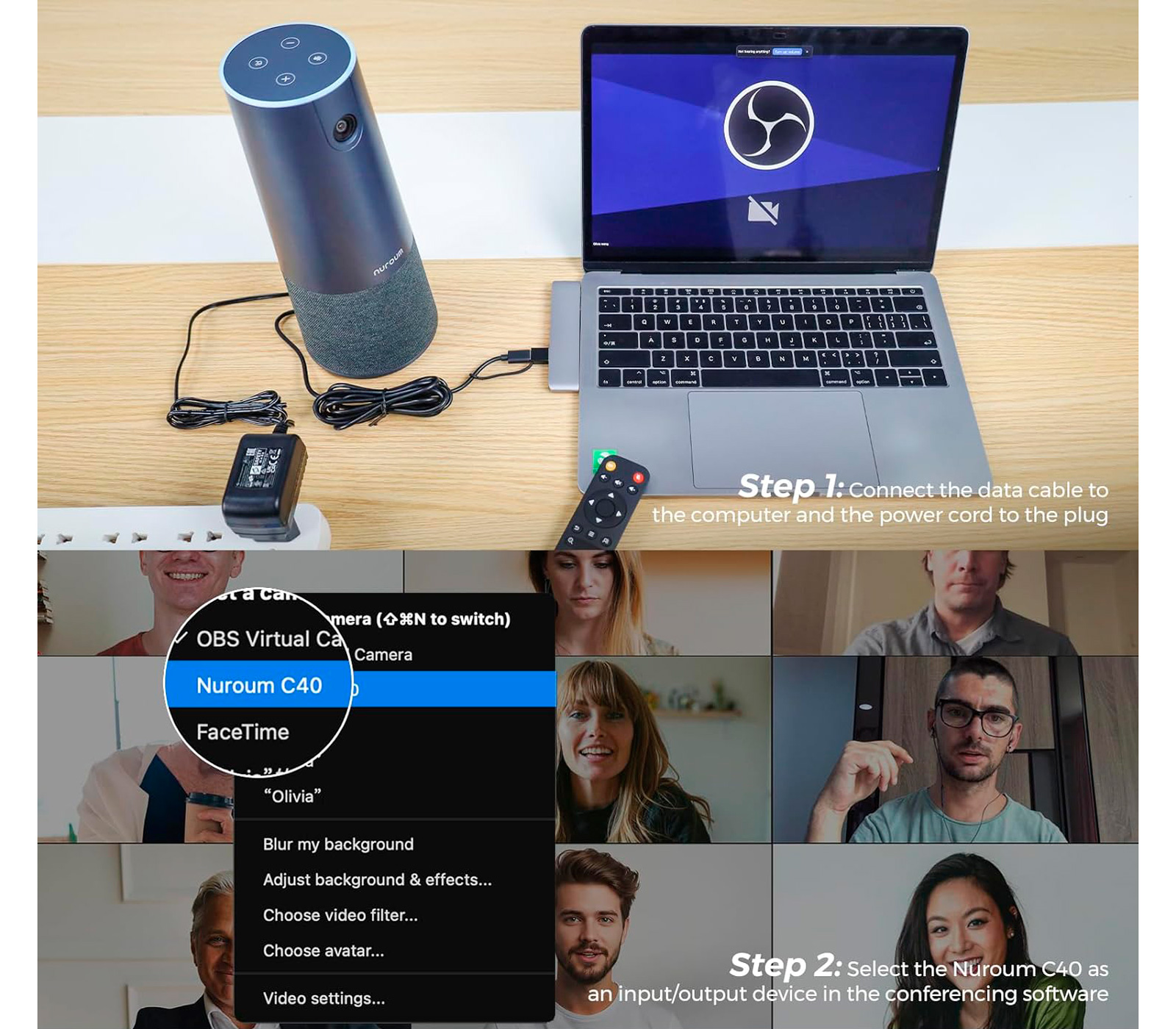 Веб-камера Nearity Nuroum C40, для видеоконференций, 120°, динамик