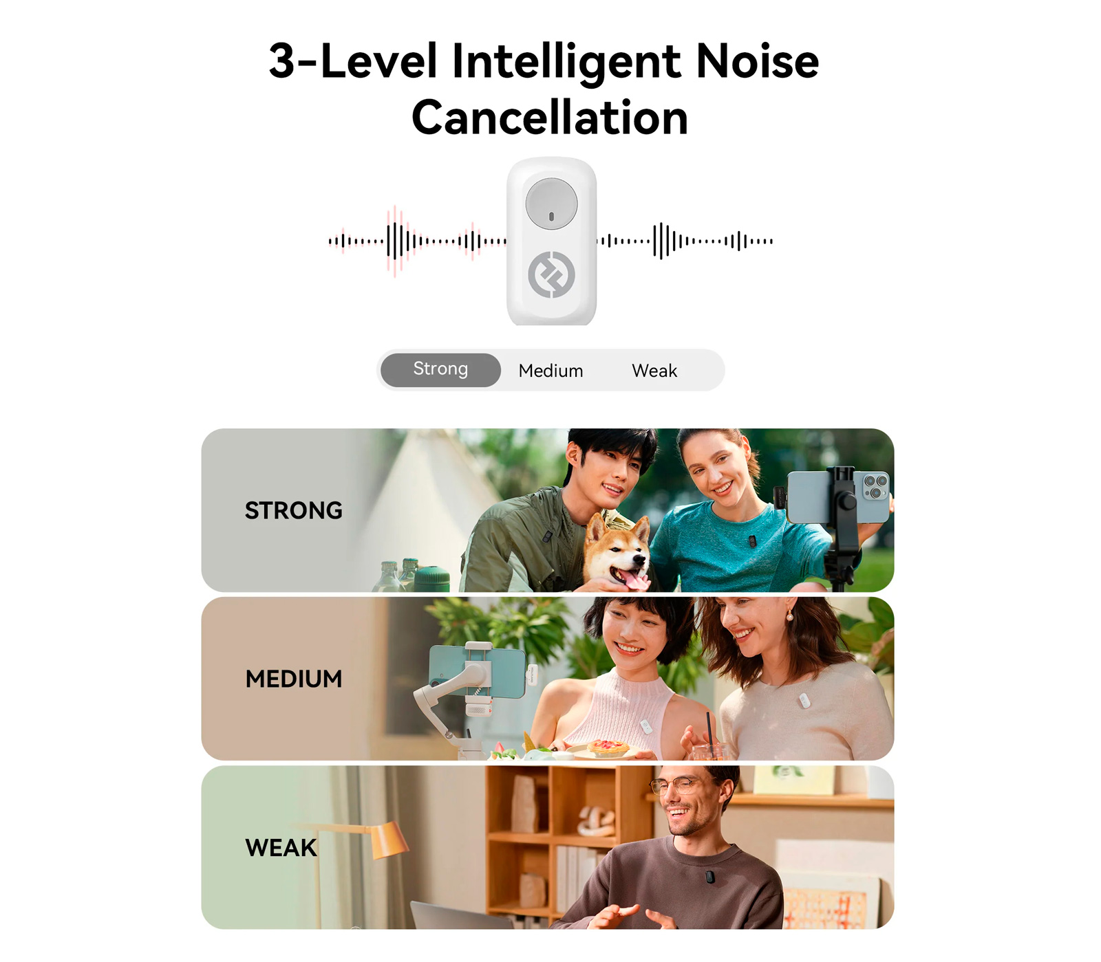 Беспроводная система Hollyland Lark A1 Combo, 2 микрофона, USB-C + Lightning, зарядный кейс, цвет Ivory White