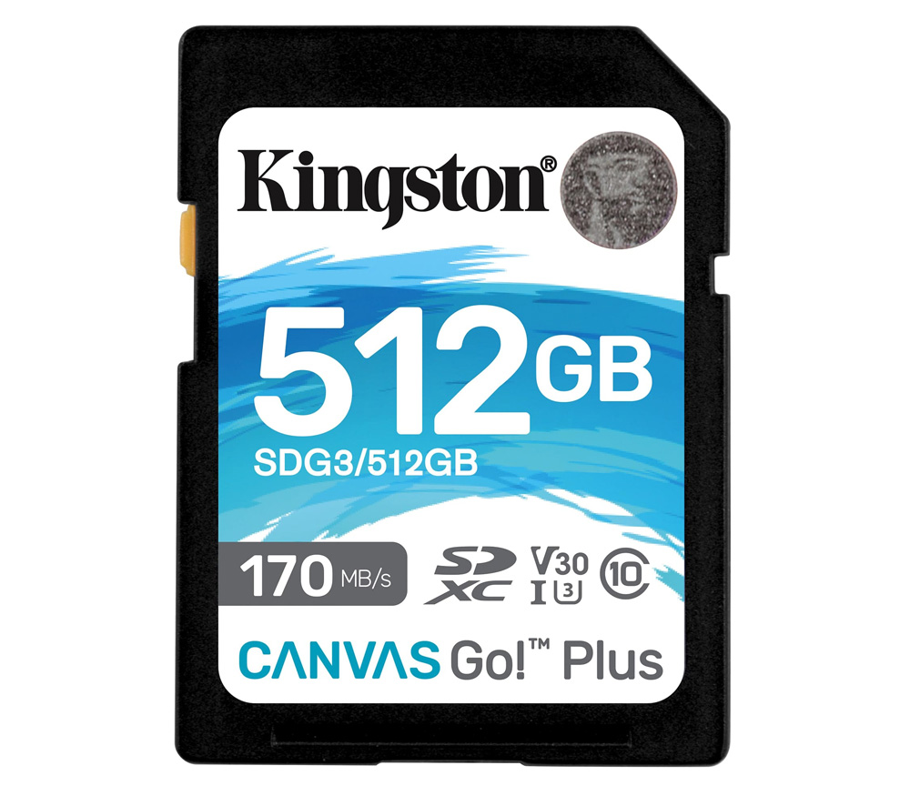 Карта памяти Kingston SDXC 512GB Canvas Go Plus UHS-I Class U3 V30 90/170Mb/s (уцененный)