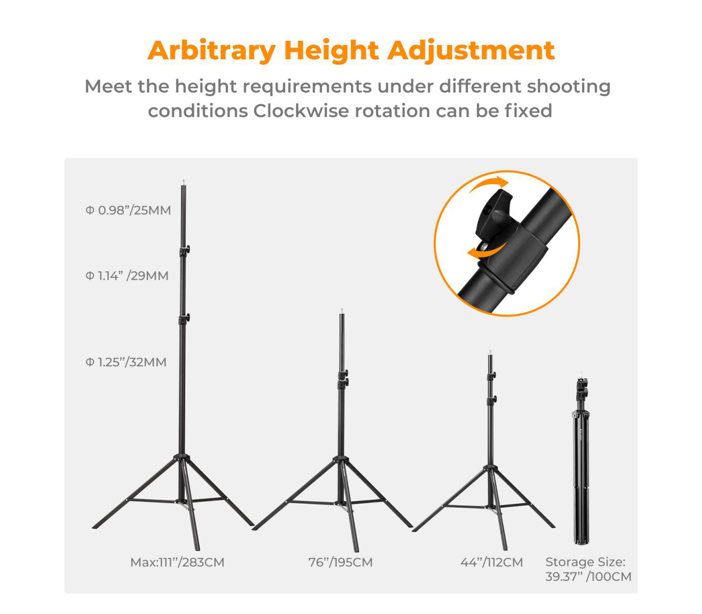 Стойка K&F Concept KF34.043, 280 см, до 8 кг (уцененный)