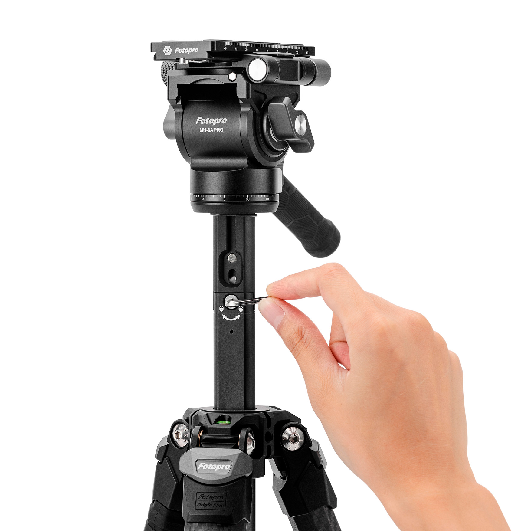 Штатив Fotopro Origin Plus Video с видеоголовой MH-6A Pro, карбоновый