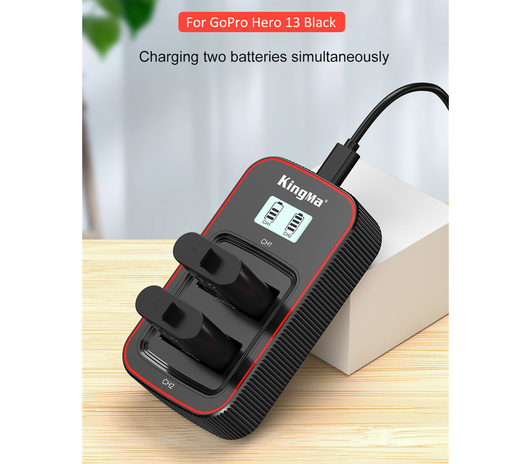 Зарядное устройство Kingma BM058-GP13 для 2 аккумуляторов GoPro HERO13