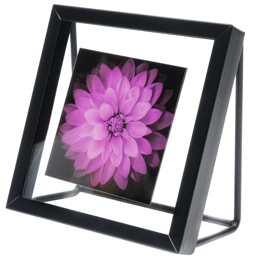 Фоторамка Fotografia 10x10 см, металл и стекло, черная (FFM-5400)