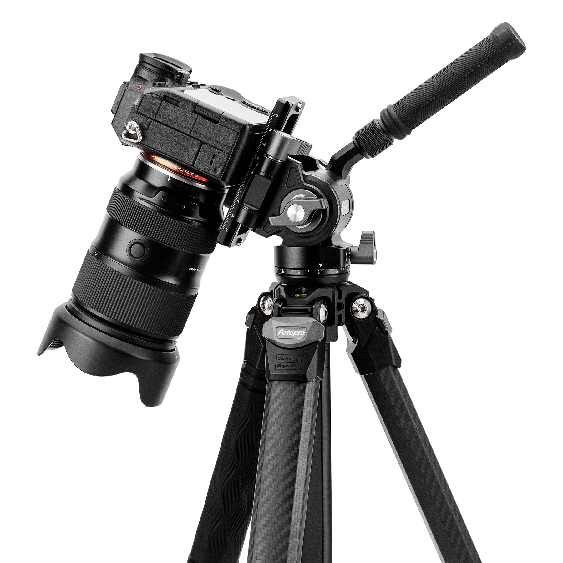Штатив Fotopro Origin Plus Video с видеоголовой MH-6A Pro, карбоновый