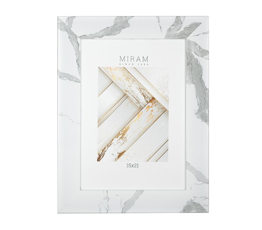 Фоторамка Мирам 15х21 см, белый мрамор (651675-6)