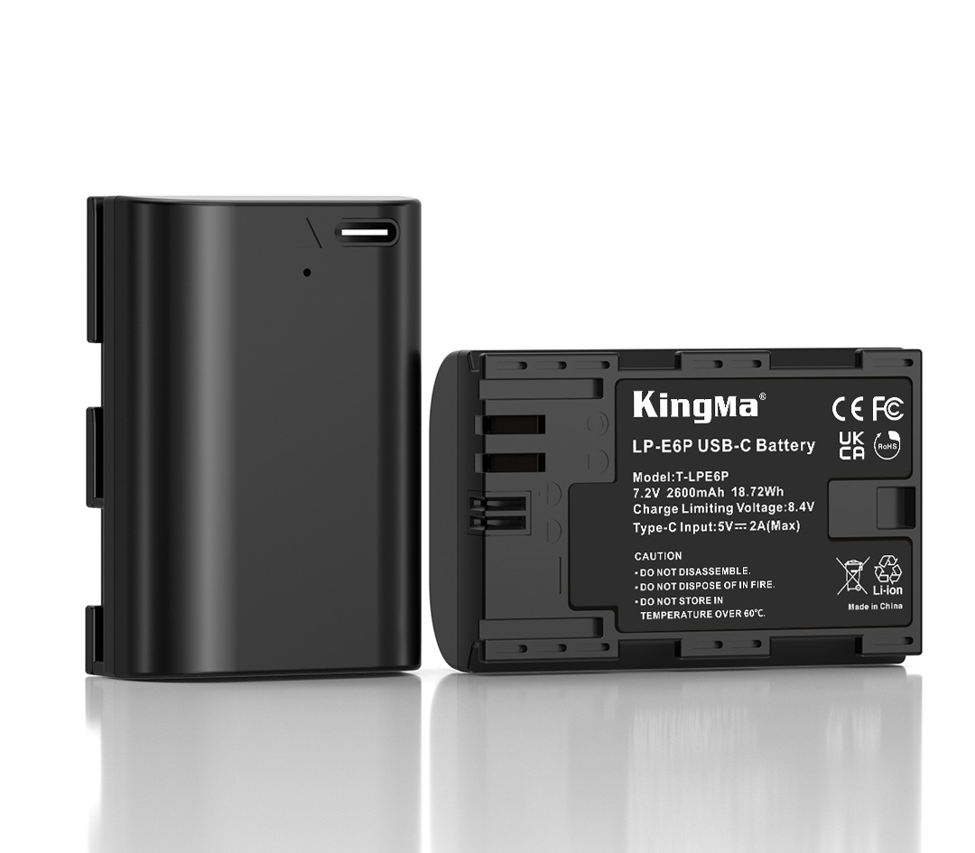 Аккумулятор Kingma LP-E6P с портом зарядки USB-C, 2600 мАч