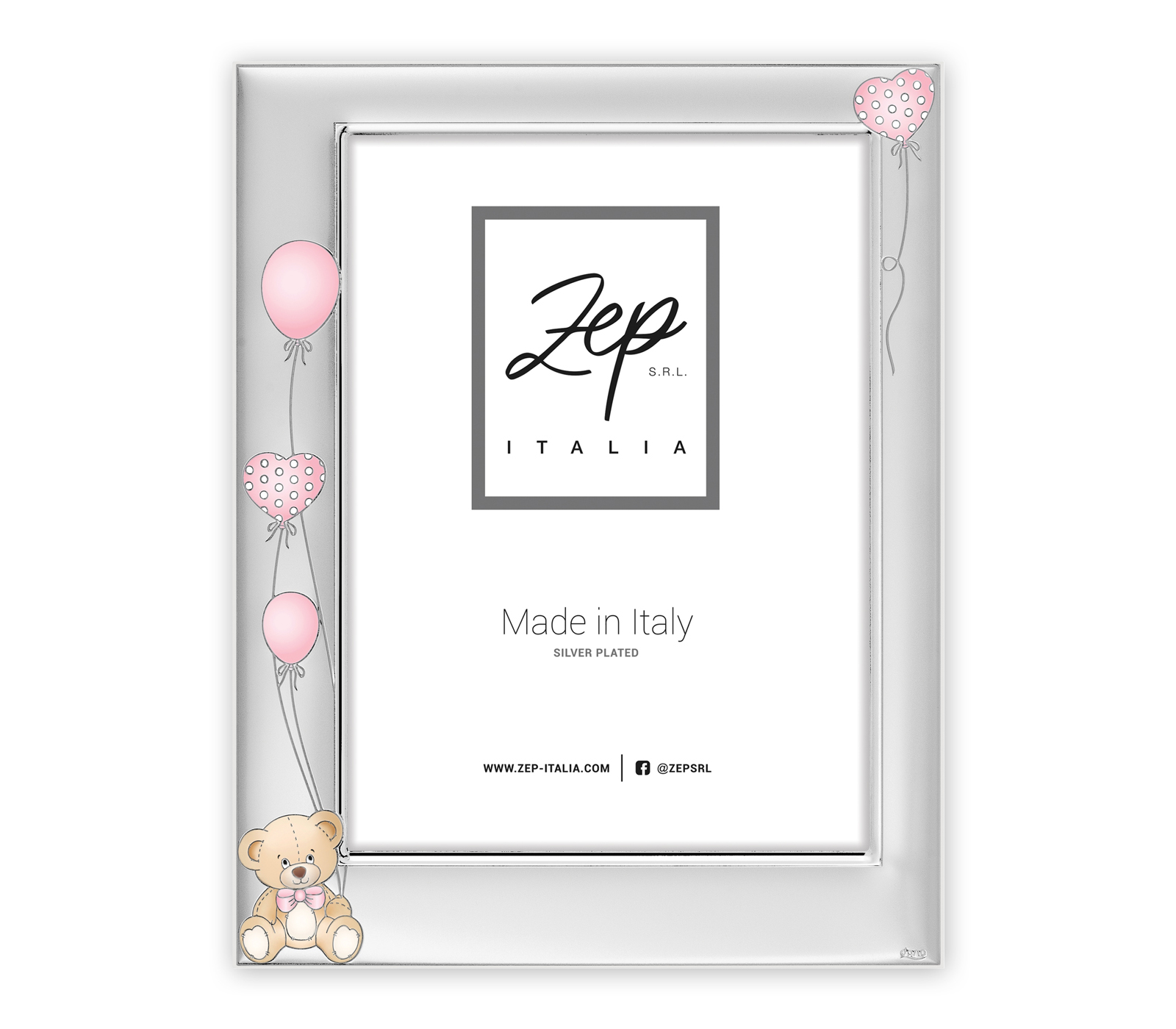 Фоторамка ZEP B17346P IVAN PINK, 10x15 см, металл, серебристая