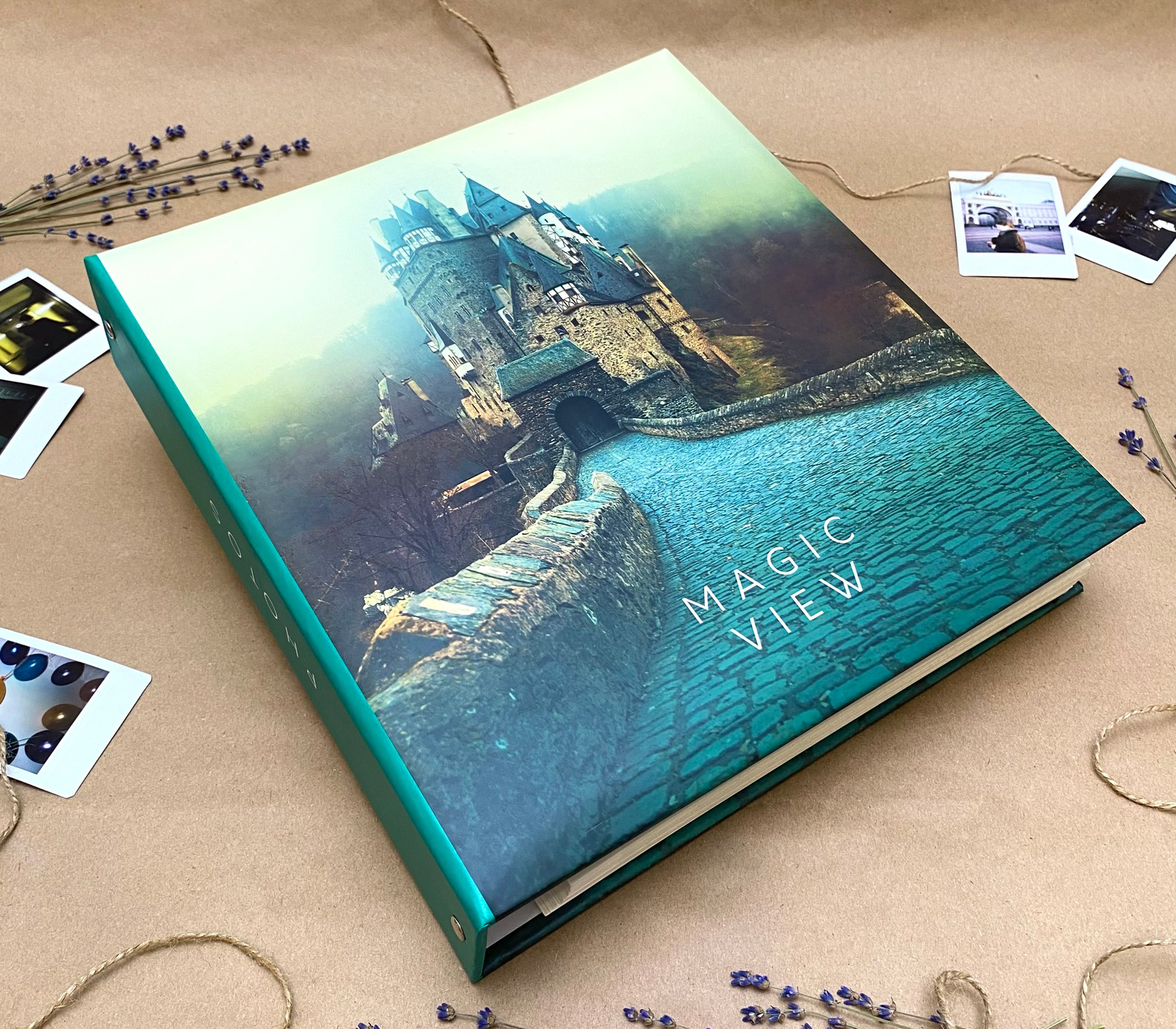 Фотоальбом Полином 50 листов 23х28 см, магнитный, "magic view" Замок