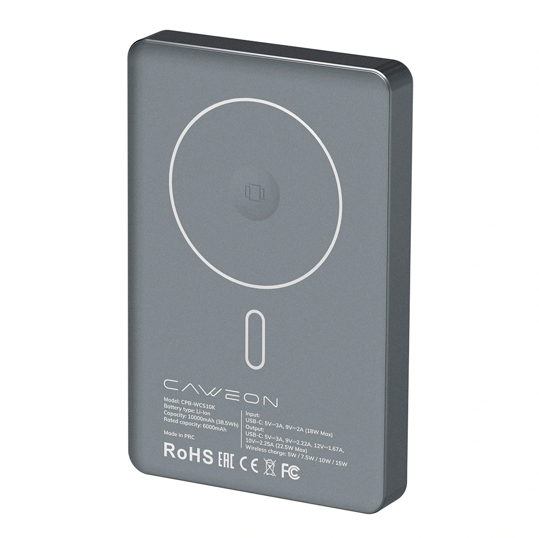 Внешний аккумулятор Caweon 10000 мАч, с беспроводной зарядкой MagSafe (CPB-WCS10K)