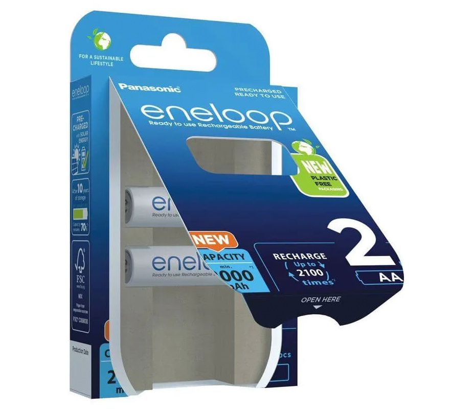Аккумуляторы Panasonic Eneloop AA 2000 мАч, 2 шт. (BK-3MCDE/2BE)