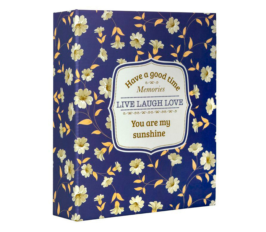 Фотоальбом Мирам 10x15 см 200 фото, цветы, синий