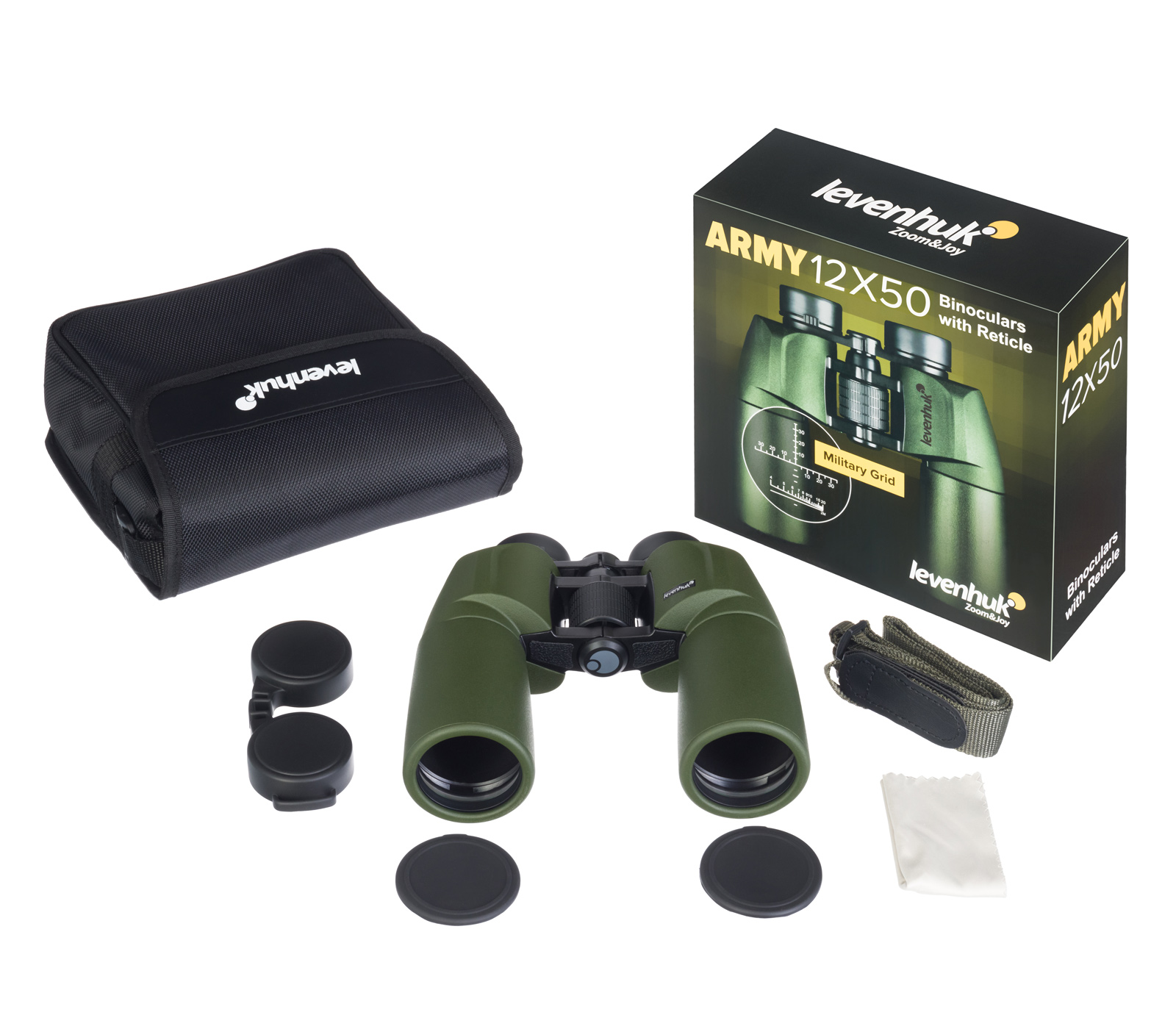 Бинокль Levenhuk Army 12x50 с угломерной сеткой