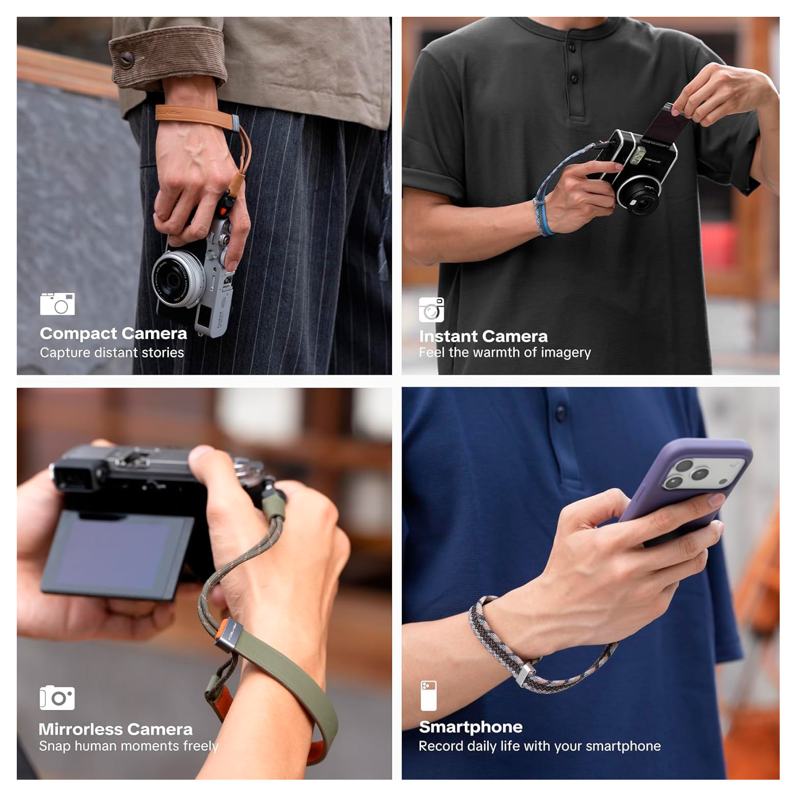 Наручный ремень PGYTECH Camera Wrist Strap Slim Vintage, цвет Midnight Black