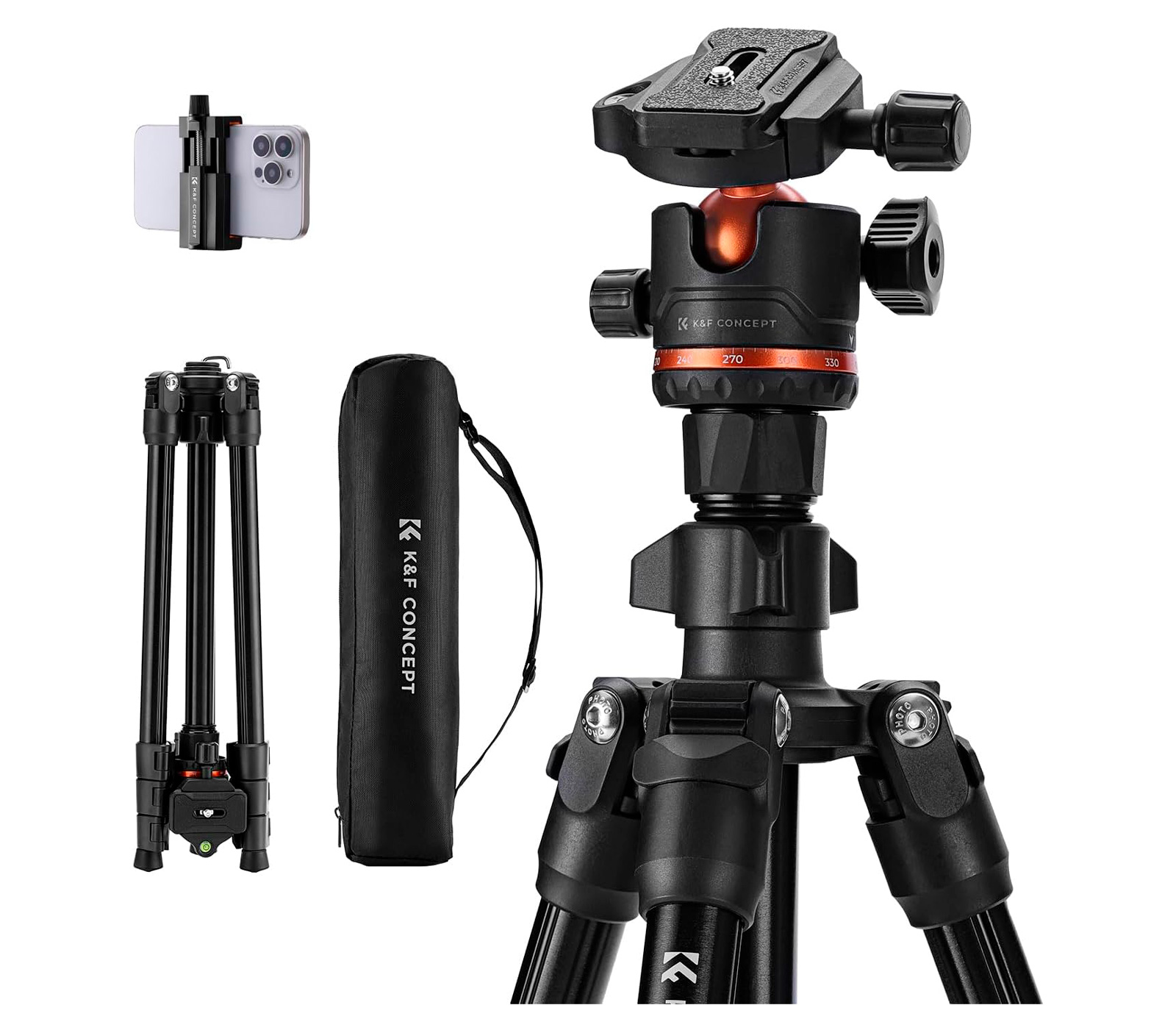 Штатив K&F Concept K234A3 с шаровой головой BH-36