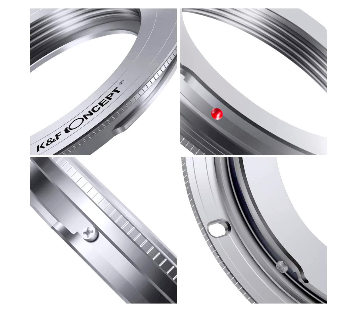 Переходное кольцо K&F Concept M42-EOS, для объективов M42 на камеры Canon EF/EF-S, серебристое