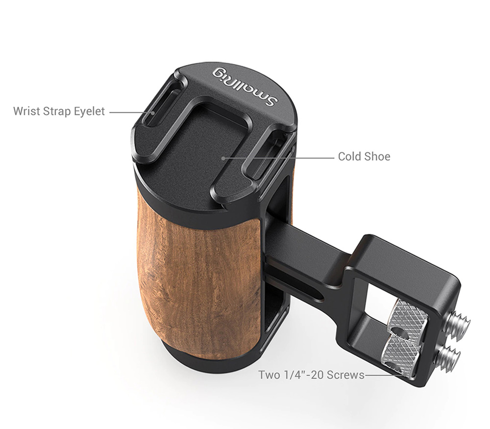 Ручка SmallRig 2913, боковая, деревянная ручка, на 2 винта 1/4"