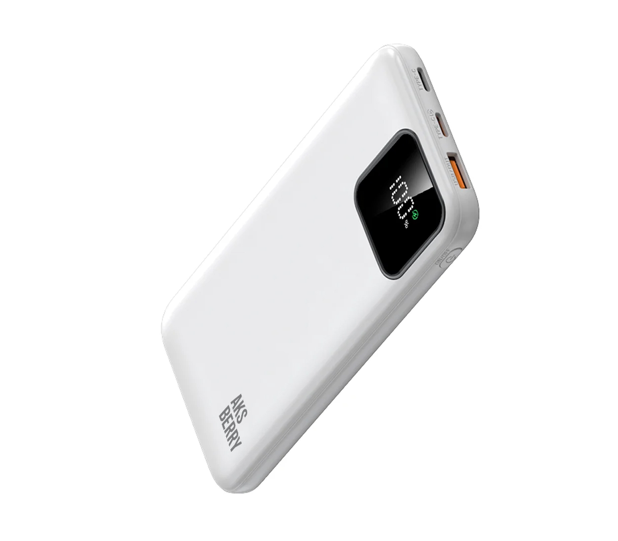 Внешний аккумулятор Aksberry E101 Violet, 22.5 Вт, 10 000 мАч, белый