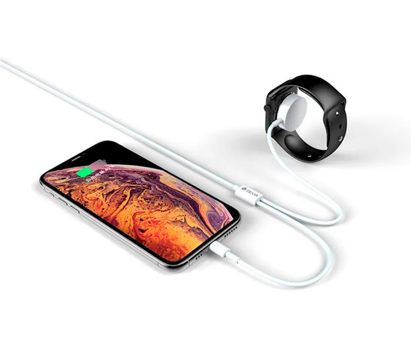 Кабель Devia Smart Series 2 in 1 Apple Watch Charging Cable, белый