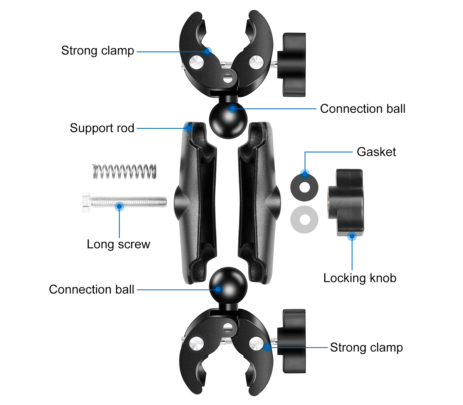 Двусторонний зажим Puluz PU849B Dualheads Crab Mount