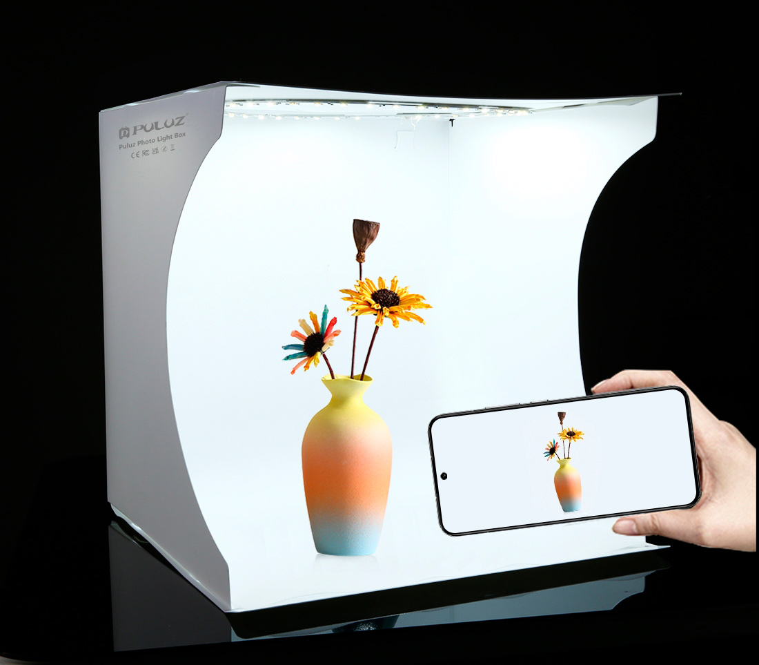 Фотобокс Puluz PU5030 31 см, с кольцевой подсветкой и 6 фонами (уцененный)
