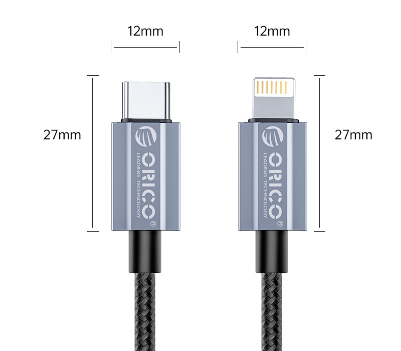 Кабель Orico GQA29-20, USB 2.0 Type-C / Lightning, до 29 Вт, 2 м