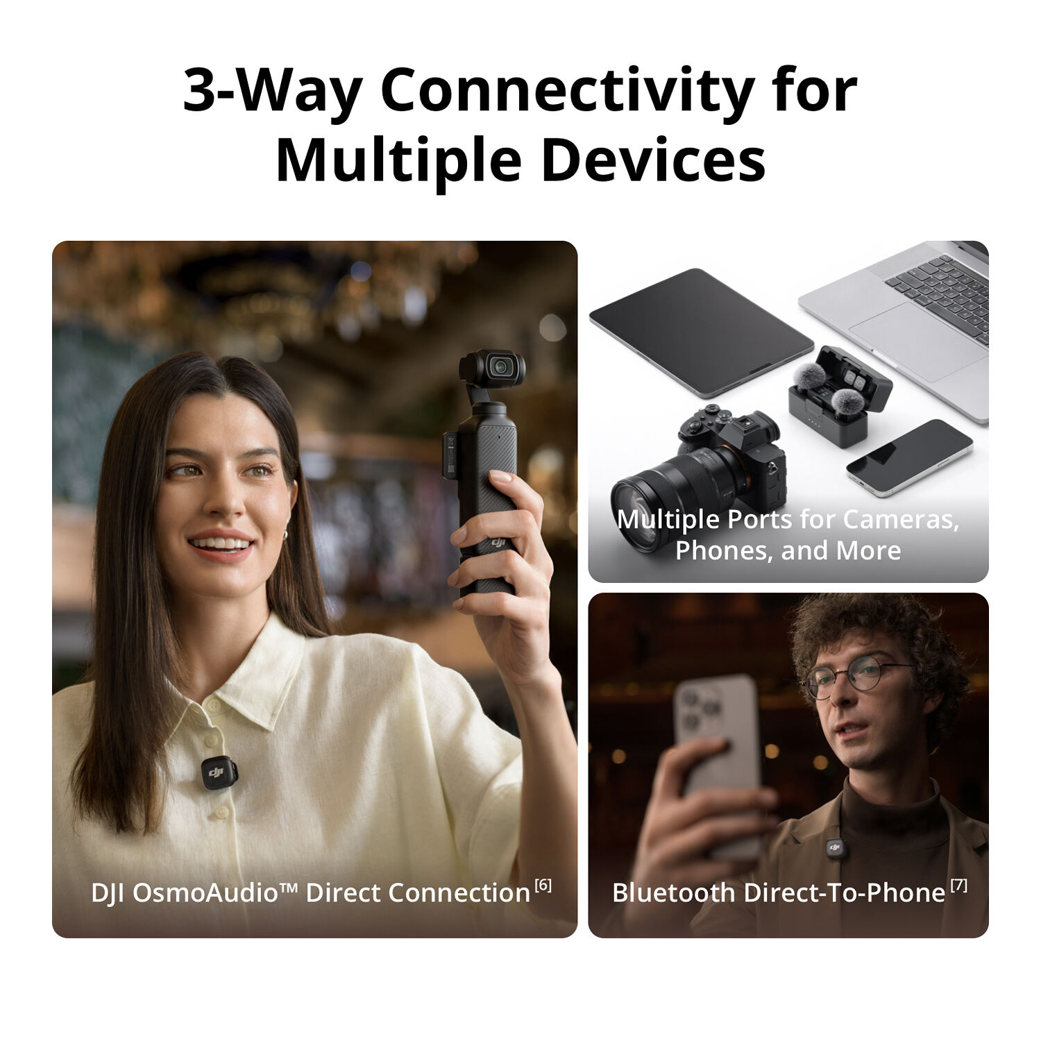 Беспроводная система DJI Mic 3, 2 микрофона + 1 приемник, 3.5 мм + USB-C