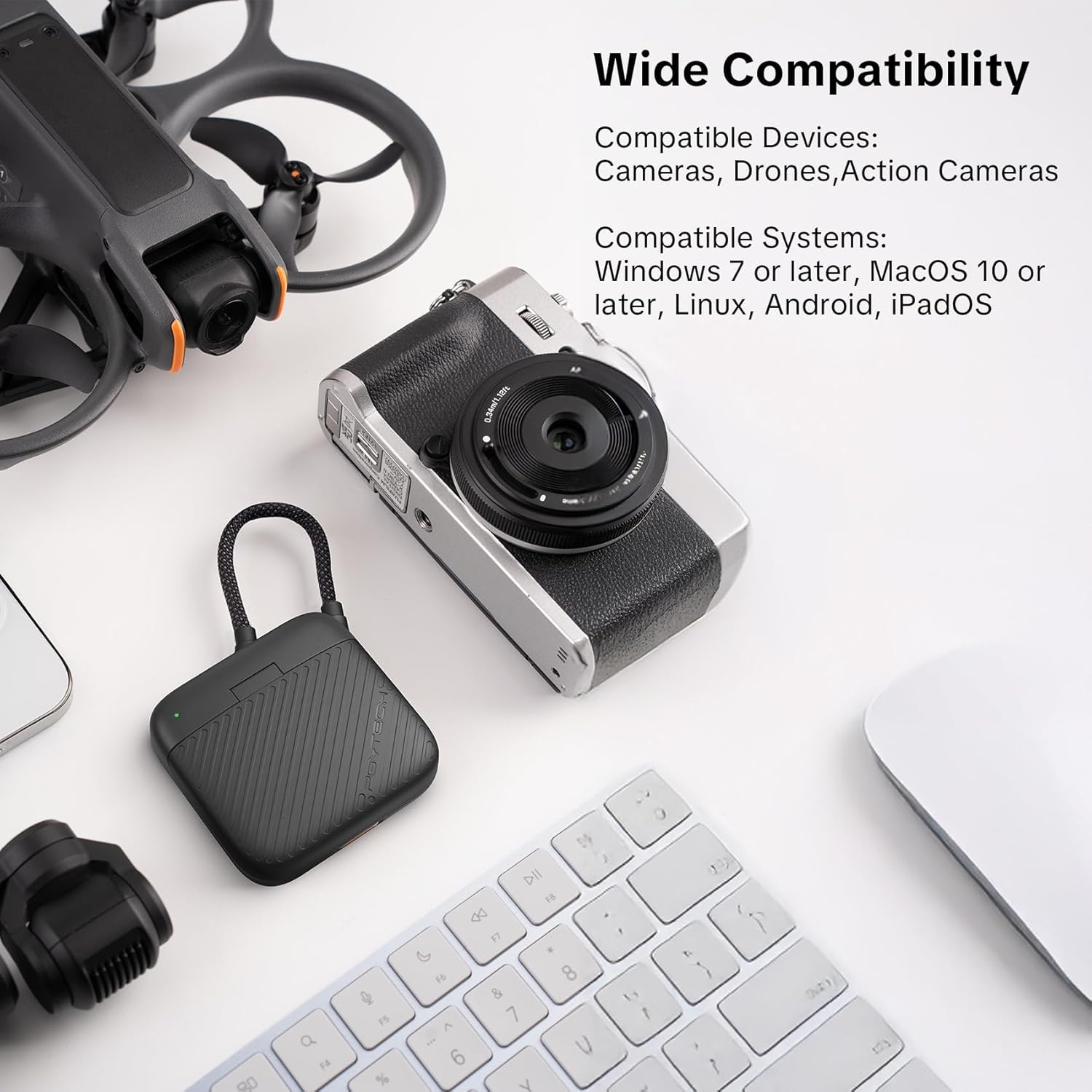 Карт-ридер и чехол PGYTECH CreateMate Mini, SD UHS II / microSD, Classic Black