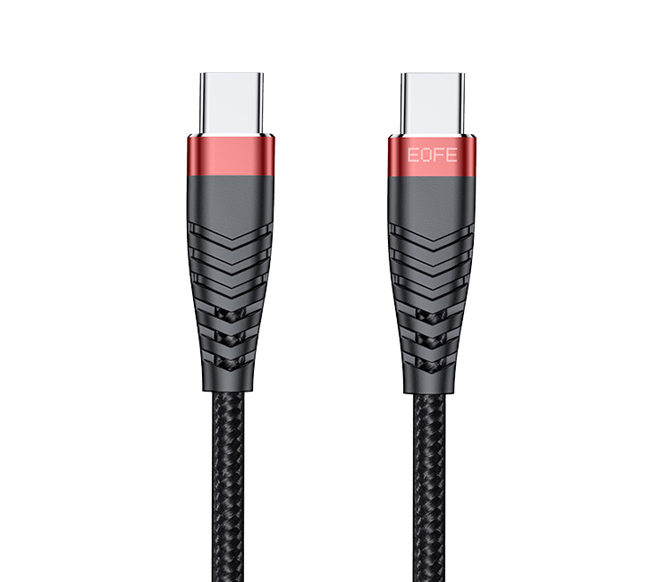 Кабель EOFE CC31, USB-C / USB-C, нейлон, 1 м, черный