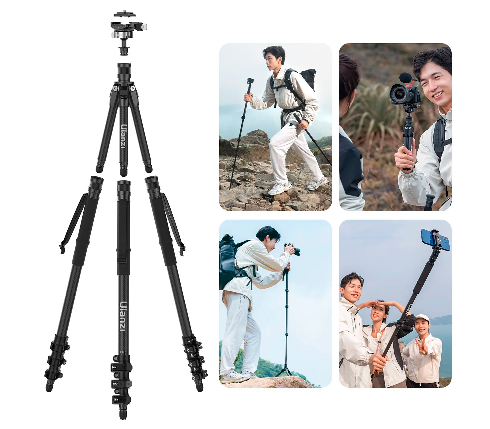 Штатив Ulanzi TT35 Hiking Stick Tripod Kit, T068