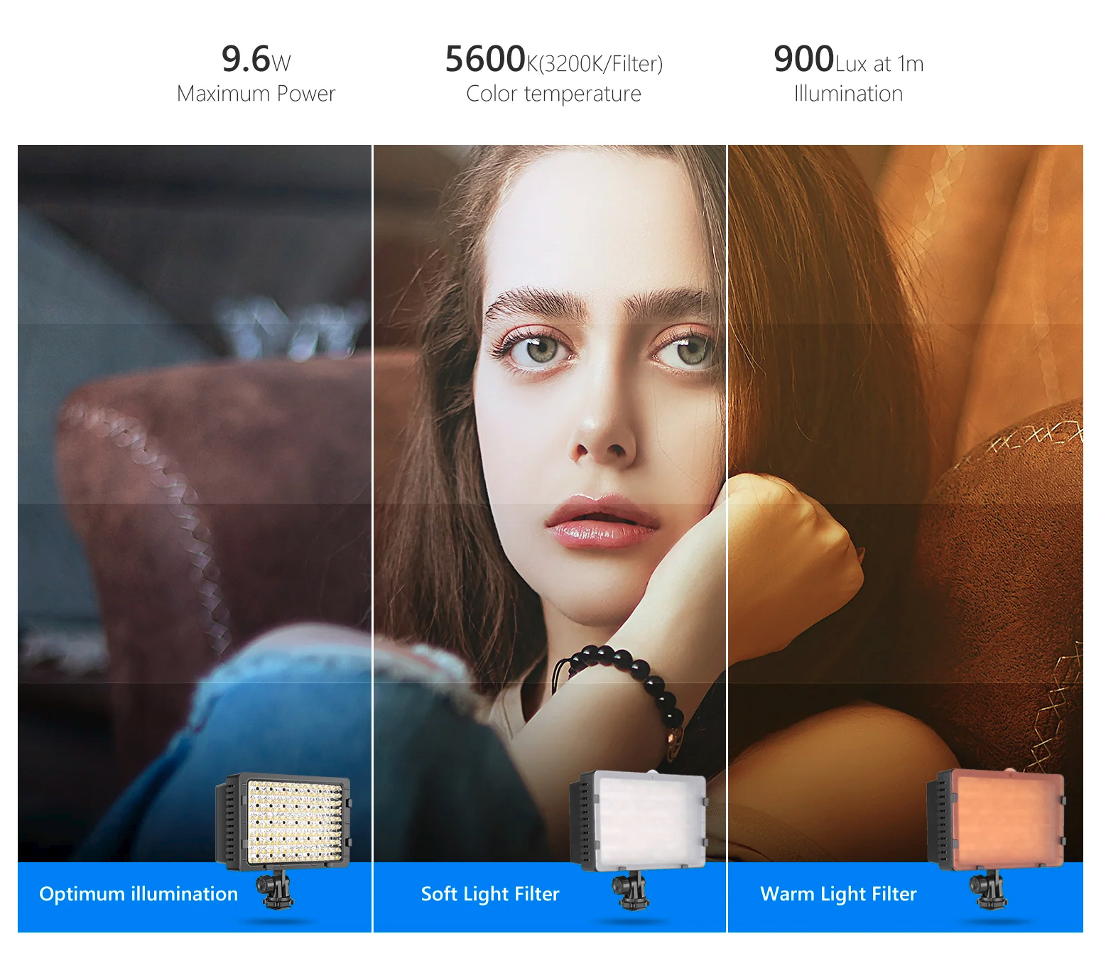 Осветитель Neewer CN-160, светодиодный, 5600К / 3200К, 9.6 Вт