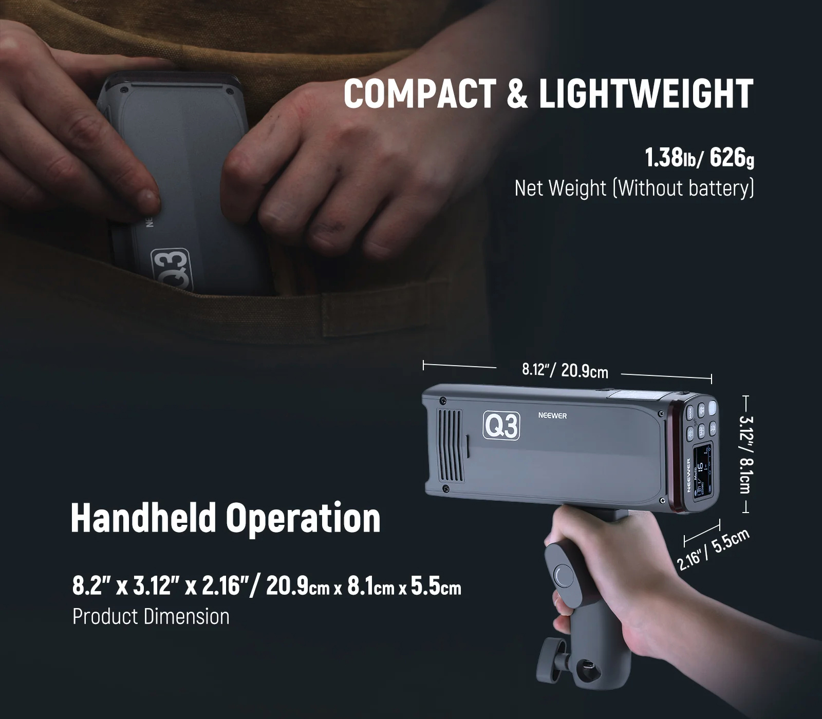 Вспышка Neewer Q3 TTL, 200 Дж + синхронизатор QPRO-S для Sony