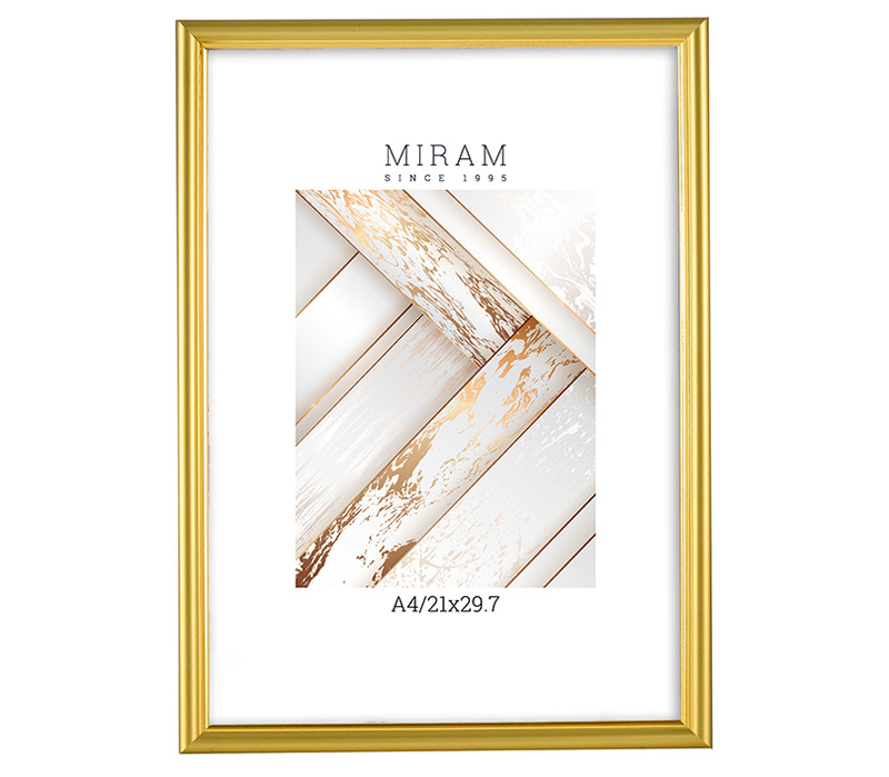 Фоторамка Мирам A4 21х29.7 см, золотистая (636411-A4)