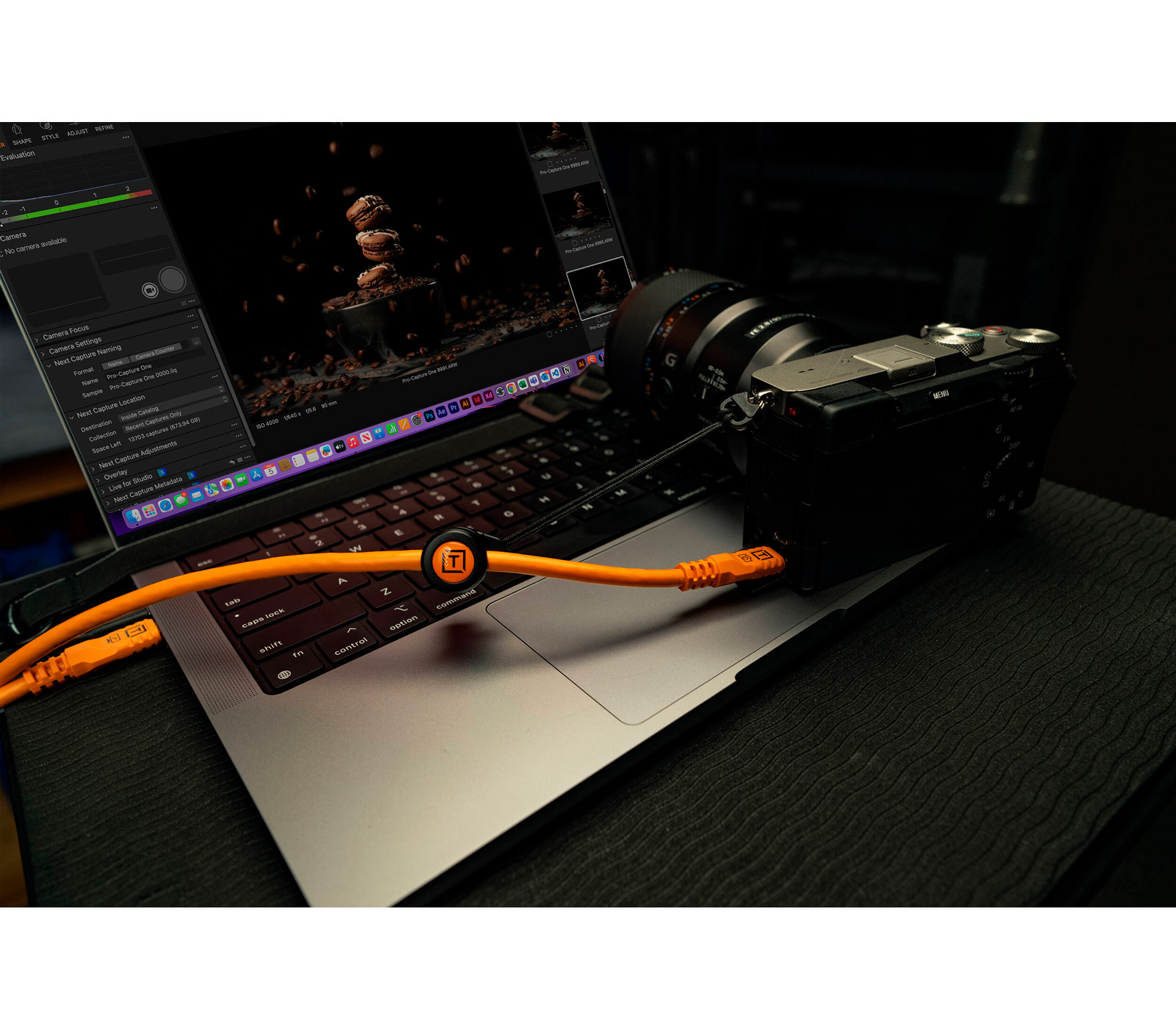 Кабель Tether Tools TetherPro Optima 10G Orange, прямые USB-C / USB-C, длина 3 м