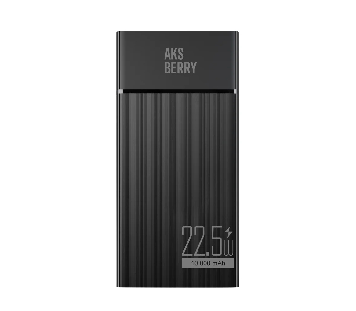 Внешний аккумулятор Aksberry E102 Riffles, 22.5 Вт, 10 000 мАч, черный