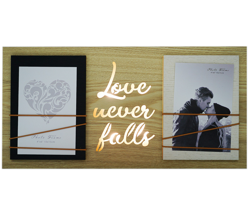 Фоторамка с подсветкой Fotografia на 2 фото 10x15 см, "Love never falls" (FFL-813)