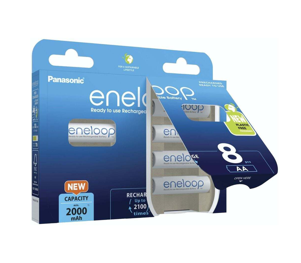 Аккумуляторы Panasonic Eneloop AA 2000 мАч, 8 шт (BK-3MCDE/8HH)