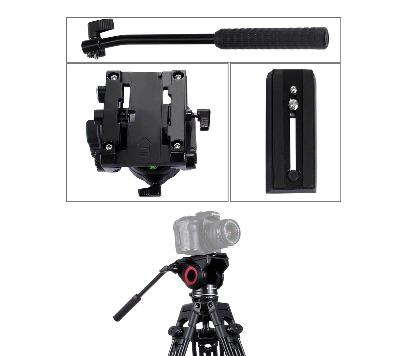 Штативная головка Puluz PU3501B Heavy Duty Video Fluid Head Large, до 10 кг
