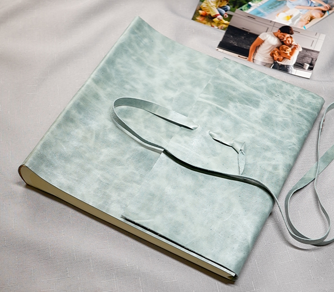 Фотоальбом Florentia Imilia 30x30см, 100 страниц, нат. кожа, зелёный