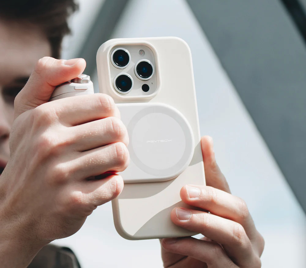 Держатель для телефона PGYTECH MagCam Phone Grip, магнитный, с кнопкой спуска, цвет: Misty Gray (уцененный)