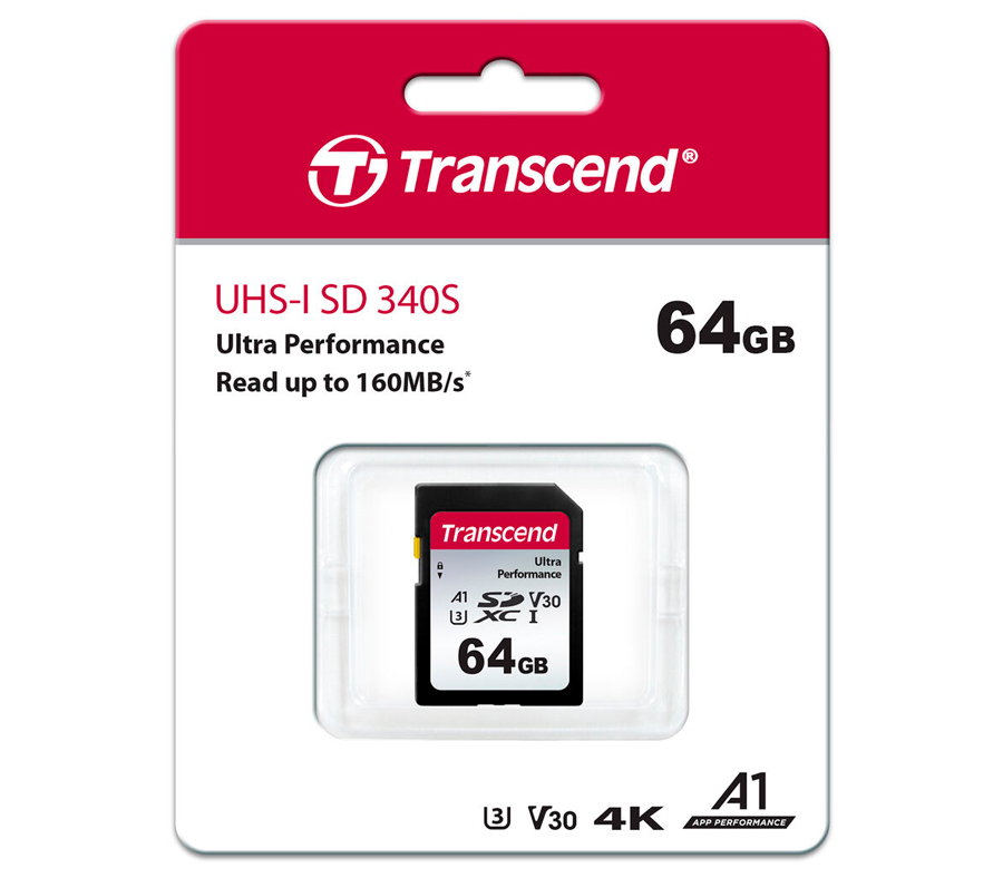 Карта памяти Transcend SDXC 64GB 340S UHS-I Class U3 V30 A2 160/50 Mb/s