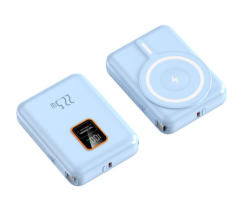 Портативный аккумулятор EOFE G108 10 000 мАч, USB-C, Lightning, беспроводная зарядка, до 22.5 Вт, синий