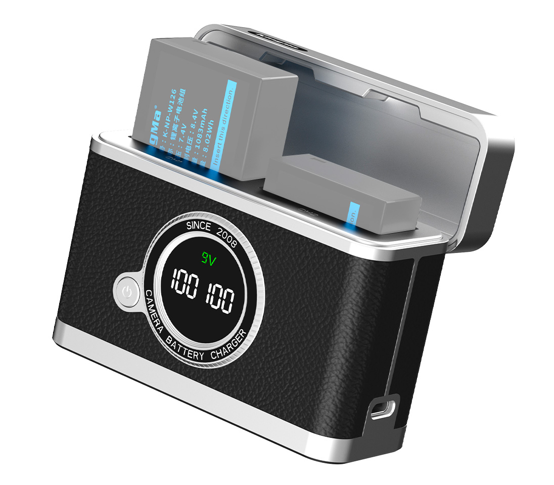 Зарядный кейс Kingma BM070-W126 для 2х Fujifilm NP-W126, черный (уцененный)