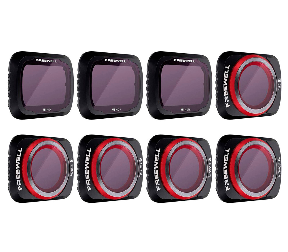 Светофильтры Freewell All Day 8 Pack для DJI Mavic Air 2: ND4/PL-ND64/PL, CPL, ND1000, ND2000 (уцененный)