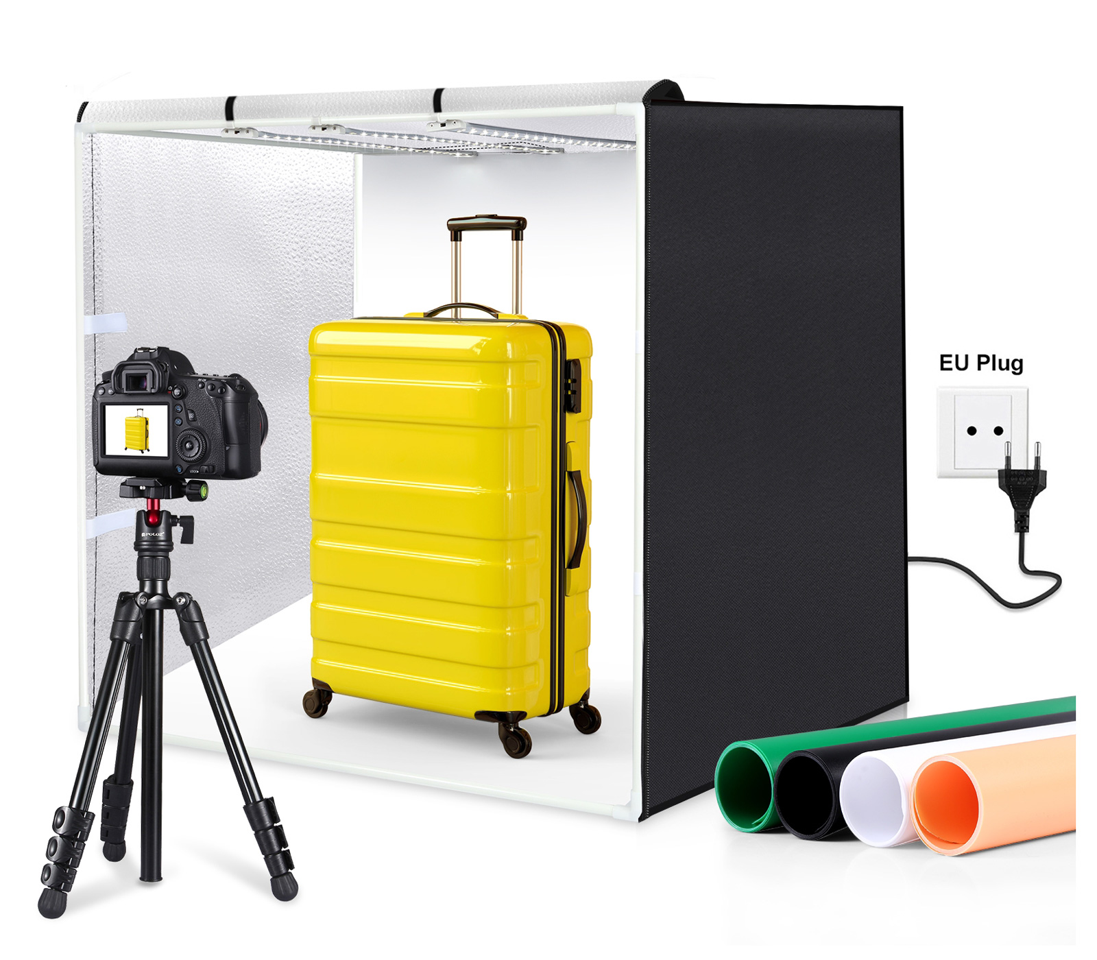 Фотобокс Puluz PU5083 80 см, с подсветкой 90 Вт и 4 ПВХ фонами