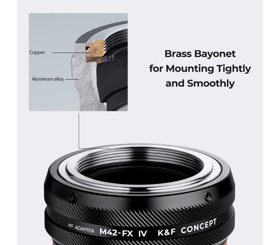 Адаптер K&F Concept M42-FX IV MF, объективы M42 на камеры Fujifilm X-Mount