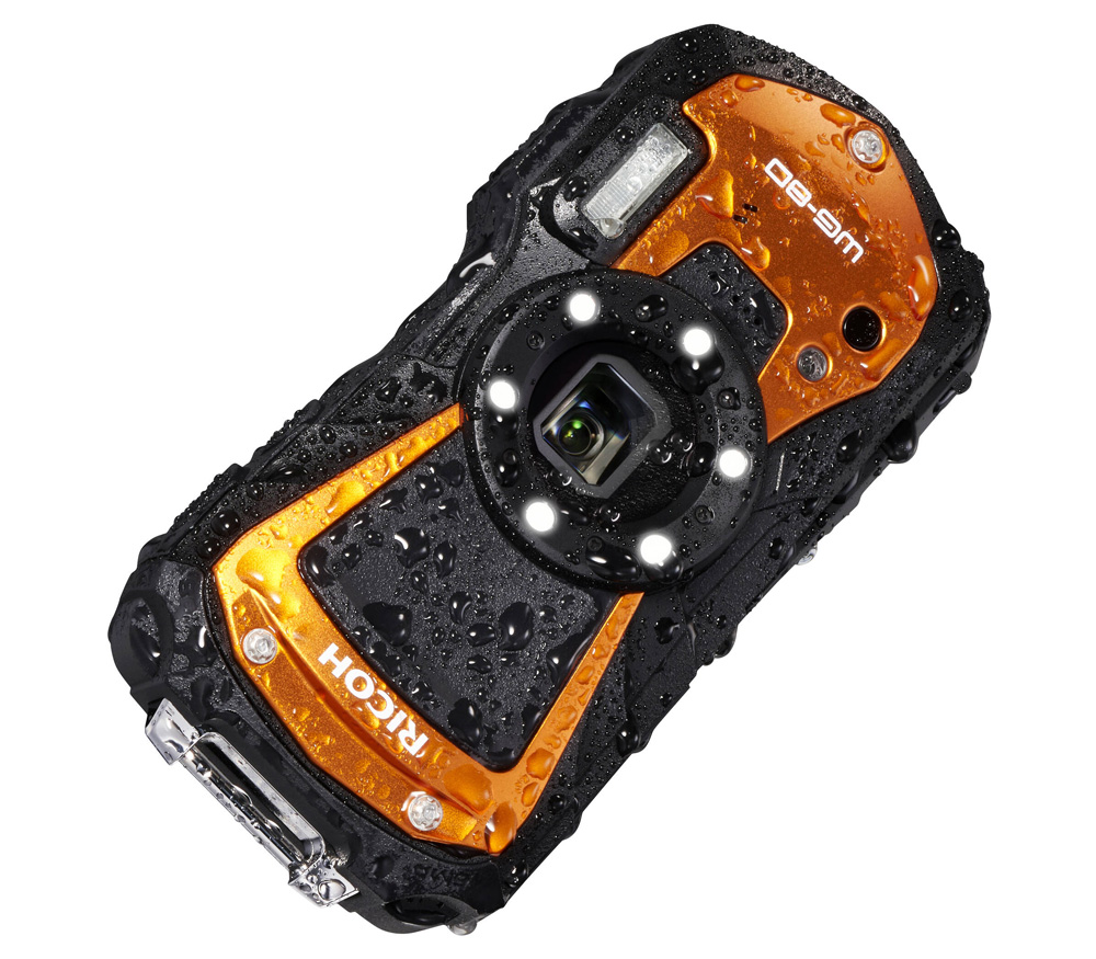 Компактный фотоаппарат Ricoh WG-80 оранжевый с черным