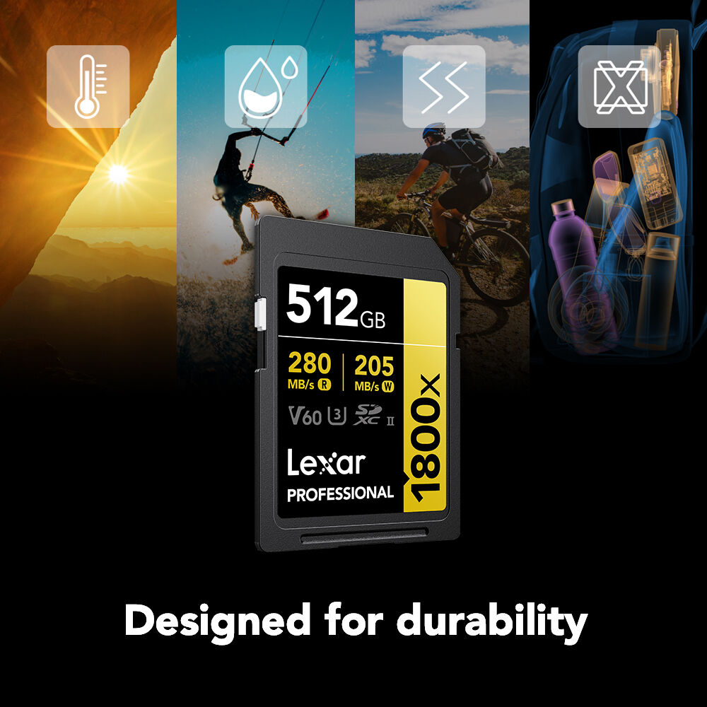 Карта памяти Lexar SDXC 512GB Professional 1800x UHS-II U3 V60 (280/205 MB/s)