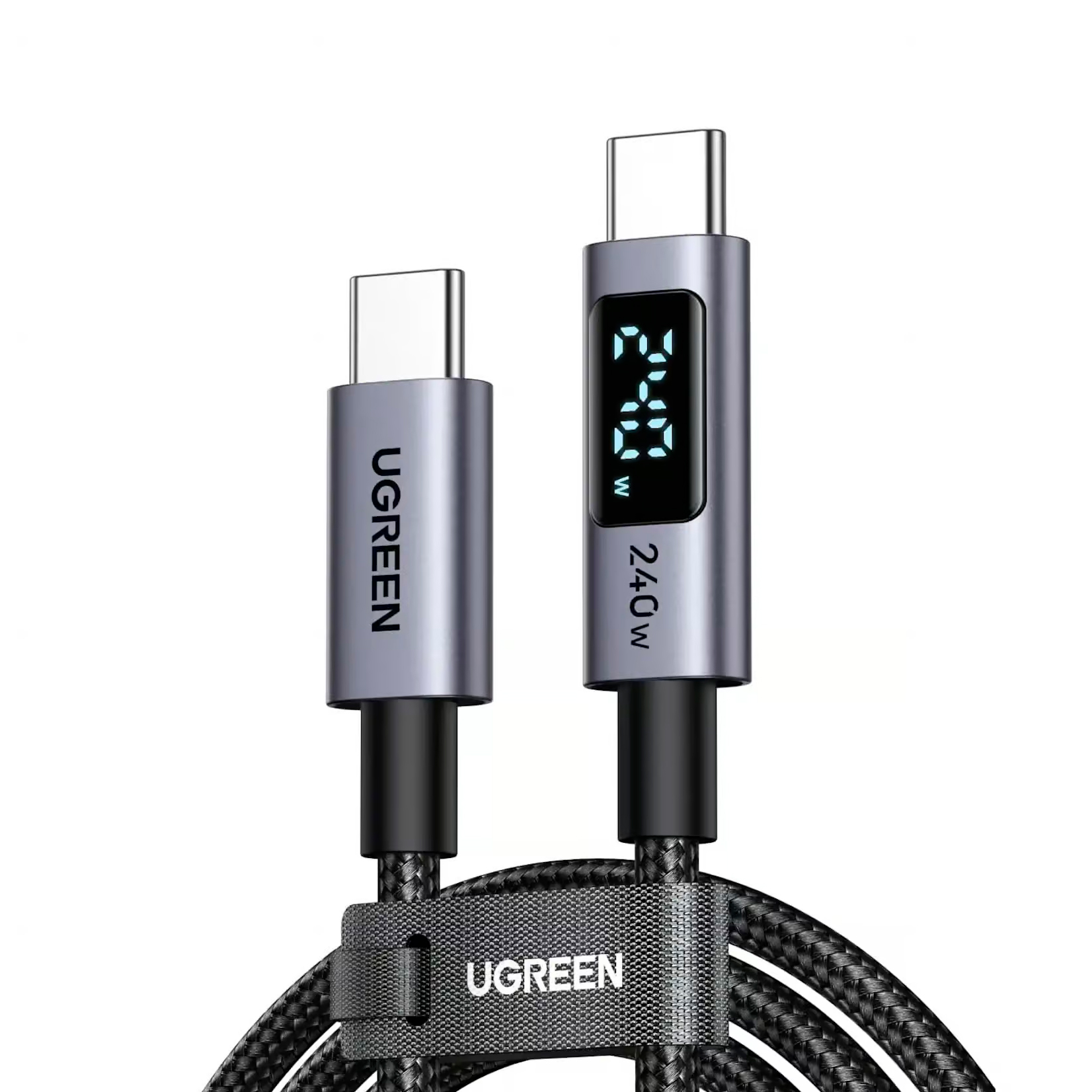 Кабель Ugreen L530, USB-C - USB-C, 240 Вт, 2 м, черный