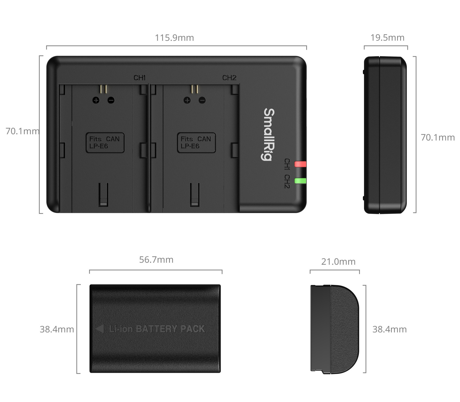 Аккумуляторы + зарядное устройство SmallRig 5408 Kit, Canon LP-E6P
