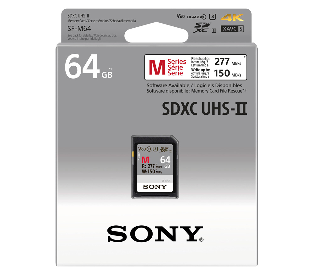 Карта памяти Sony SDXC 64GB V60 UHS-II 150/277Mb/s SF-M